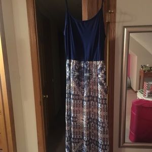 Blue patterned Maxi Dress